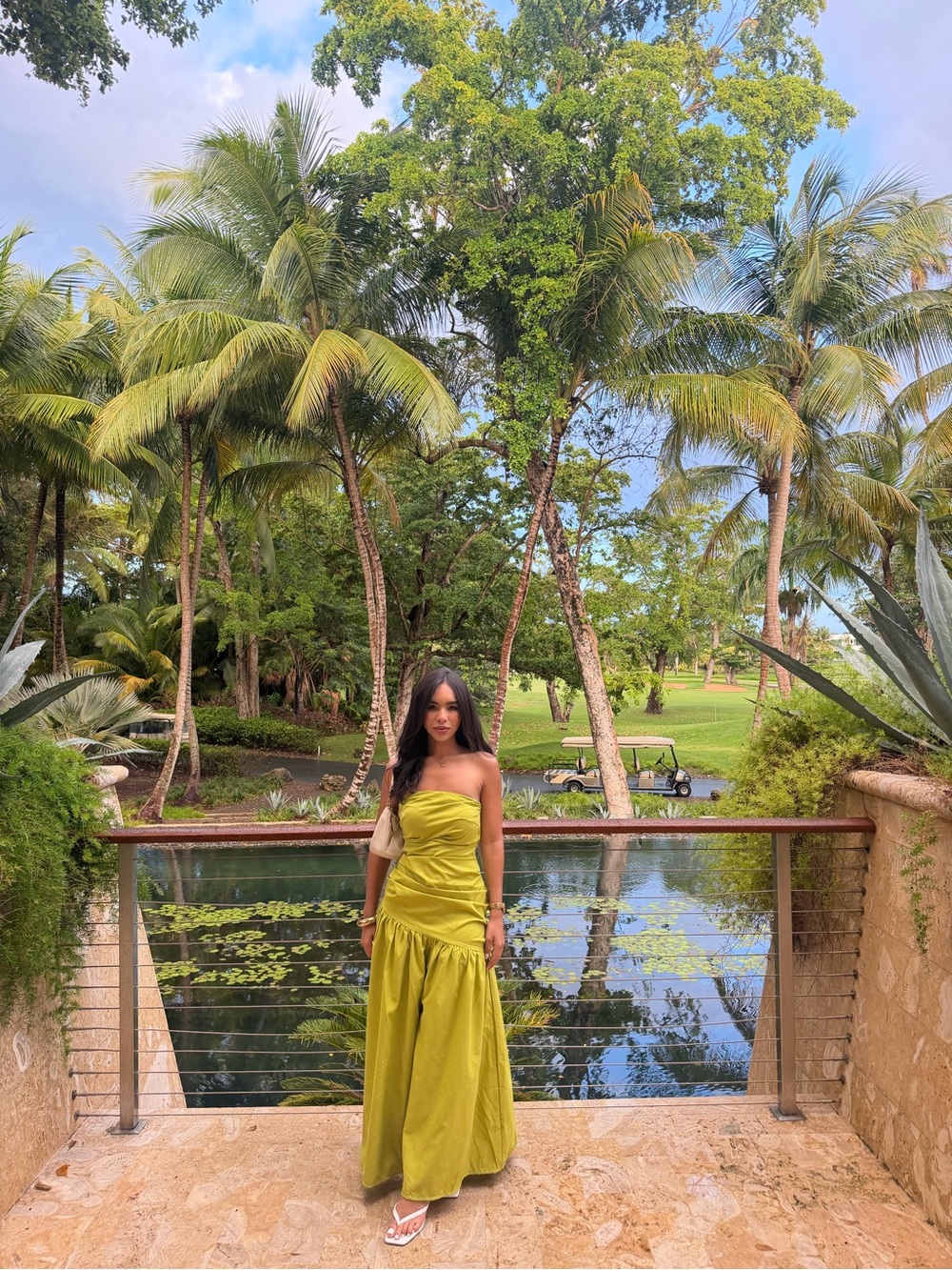 Strapless Lime Green Maxi Dress – Elegant Gathered Skirt